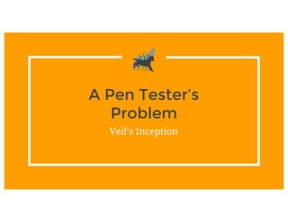 A Pen Tester’s
Problem
Veil’s Inception
 