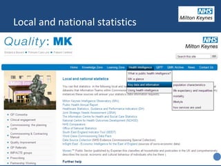 Local and national statistics
 