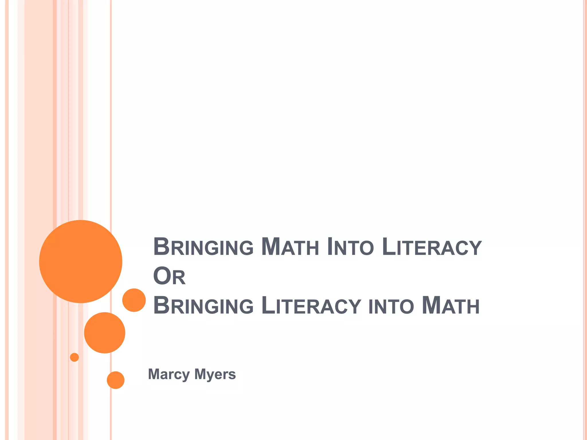 Bringing math into literacy PPT
