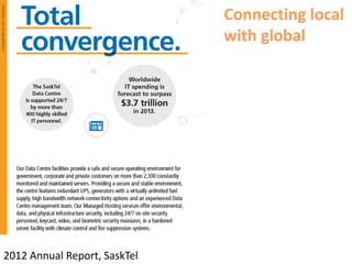 2012 Annual Report, SaskTel
Connecting local
with global
 
