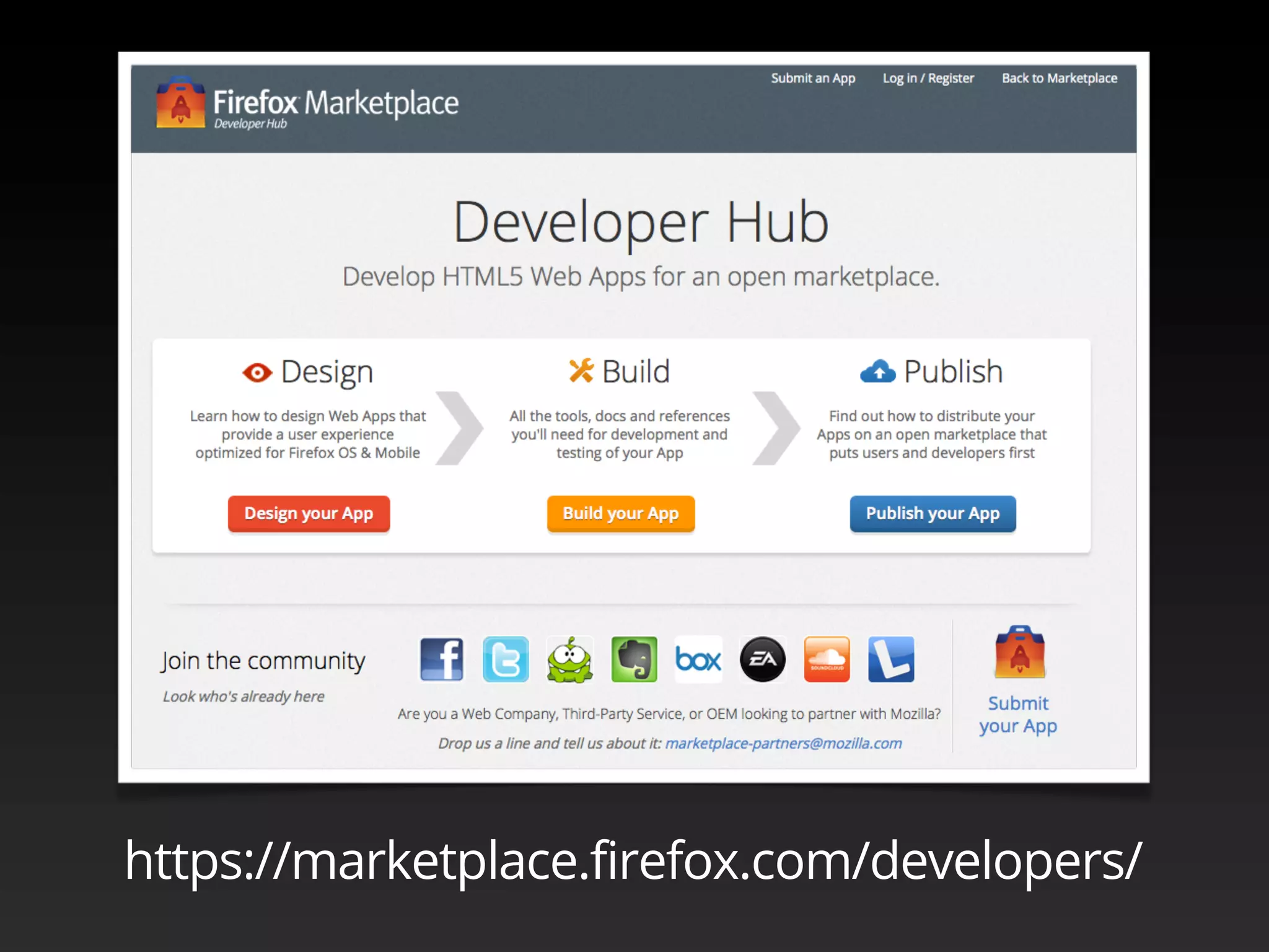 https://marketplace.firefox.com/developers/
 