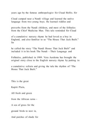 BRINGING THE RAIN TO KAPITI PLAIN(BASED ON A NANDI TALE ) | DOCX