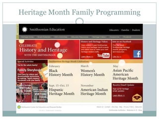 Heritage Month Family Programming
 
