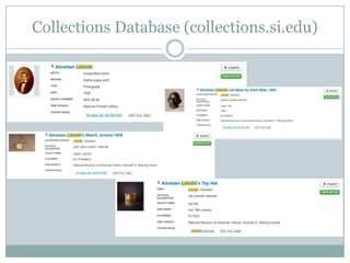 Collections Database (collections.si.edu)
 