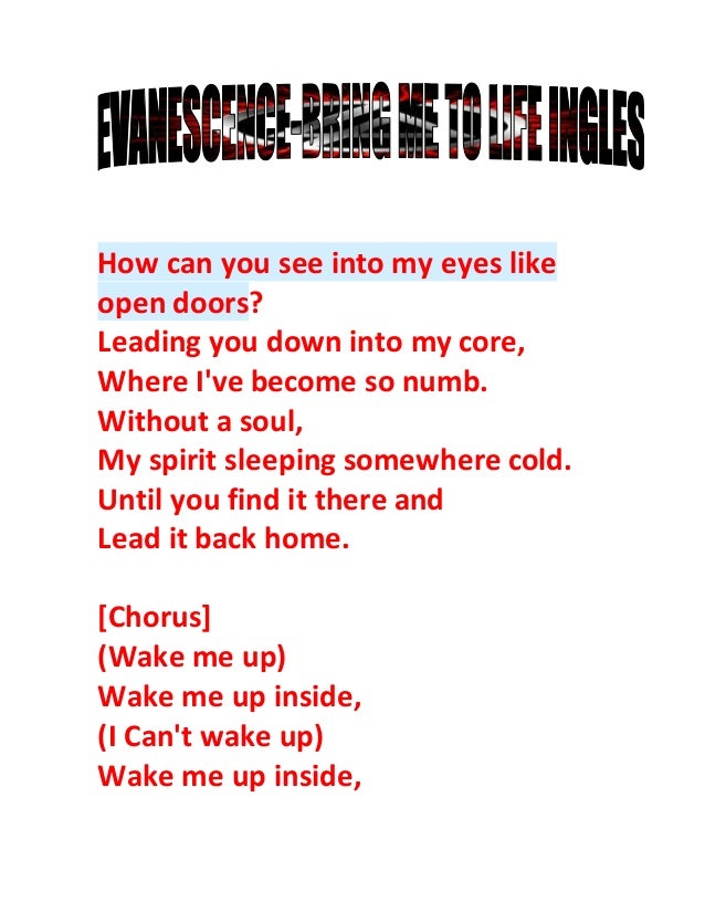 Bring Me To Life De Evanescence