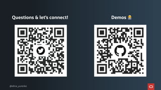 Questions & let’s connect! Demos 👩💻
@alina_yurenko
 