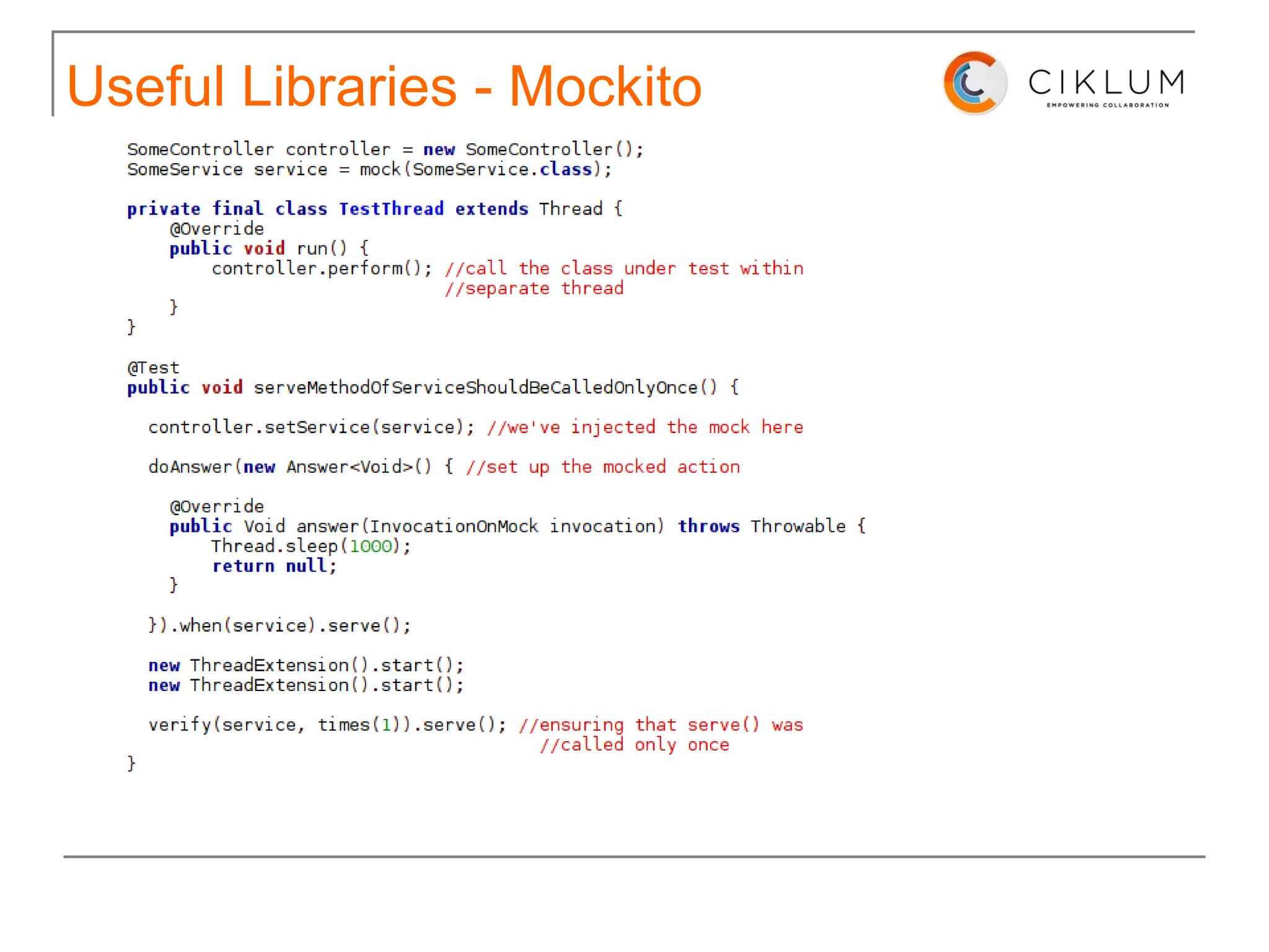 Useful Libraries - Mockito 