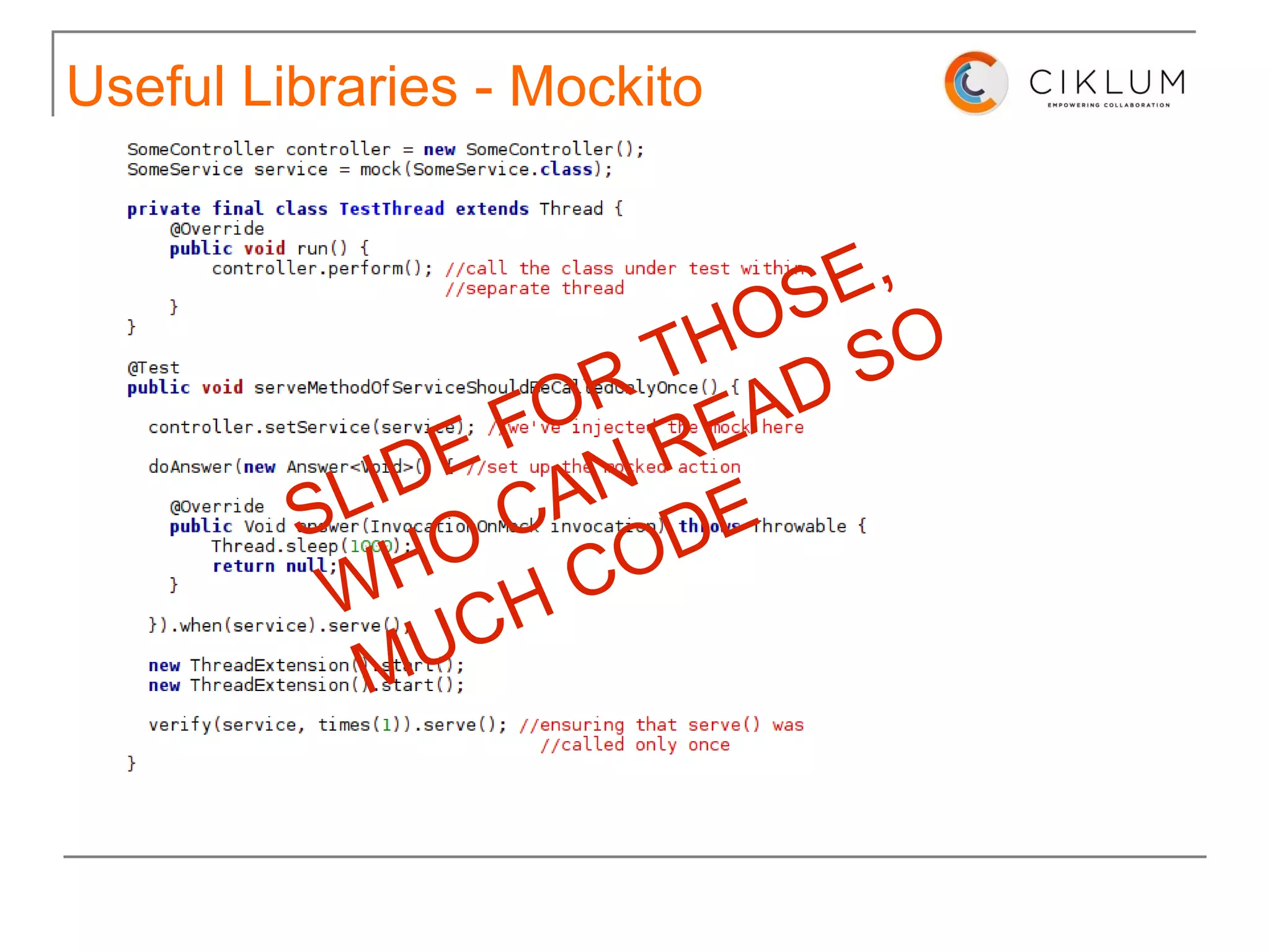 Useful Libraries - Mockito 