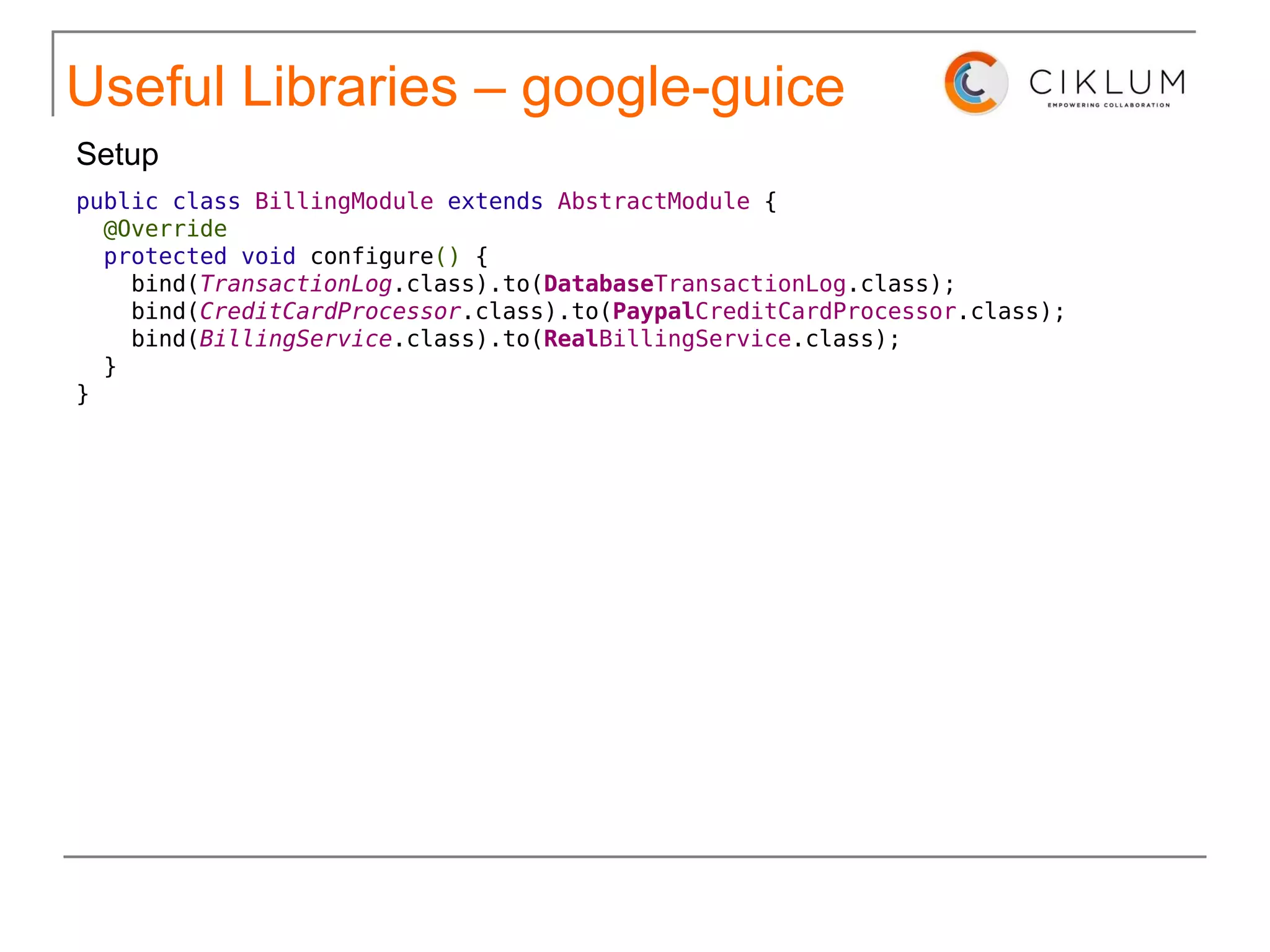 Useful Libraries - Mockito SLIDE FOR THOSE, WHO CAN READ SO MUCH CODE 