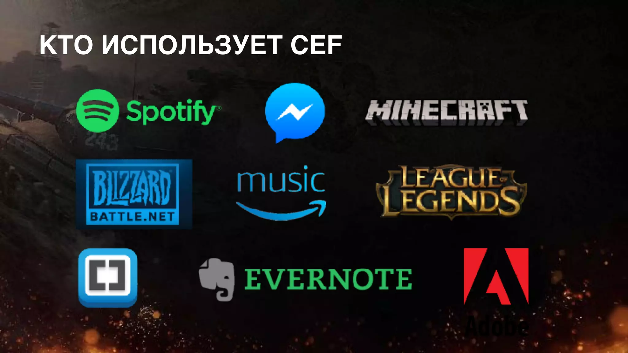 КТО ИСПОЛЬЗУЕТ CEF
 