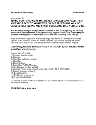 Drawing 2/ Life Drawing                                                                    de Beaufort


Assignment #1:
BR...