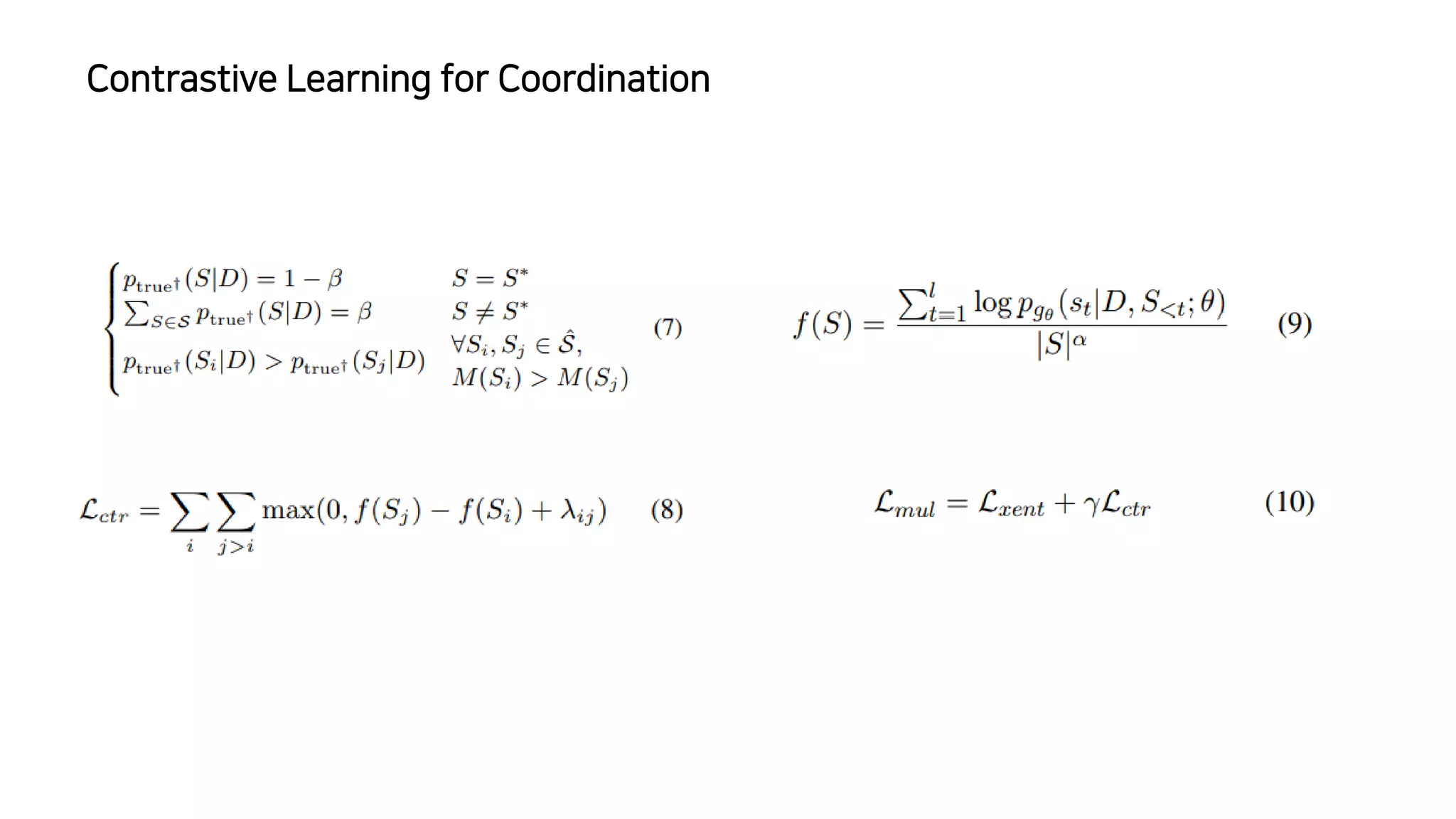 Contrastive Learning for Coordination
 