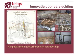 InnovaYe 
door 
vervlechYng 
InstallaYe 
kanalen 
in 
Eengezinswoning 
Voorbeeld 
van 
vervlechYng 
Aanpasbaarheid 
(absorberen 
van 
verandering) 
 