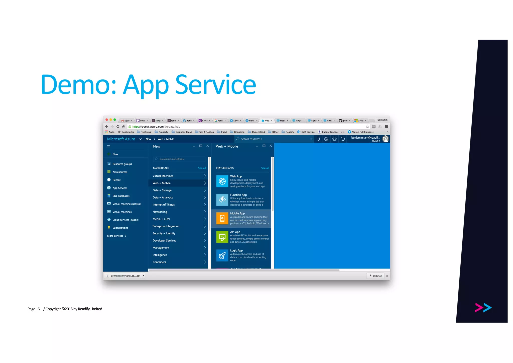 Page
Demo:	App	Service
/	Copyright	©2015	by	Readify	Limited6
 