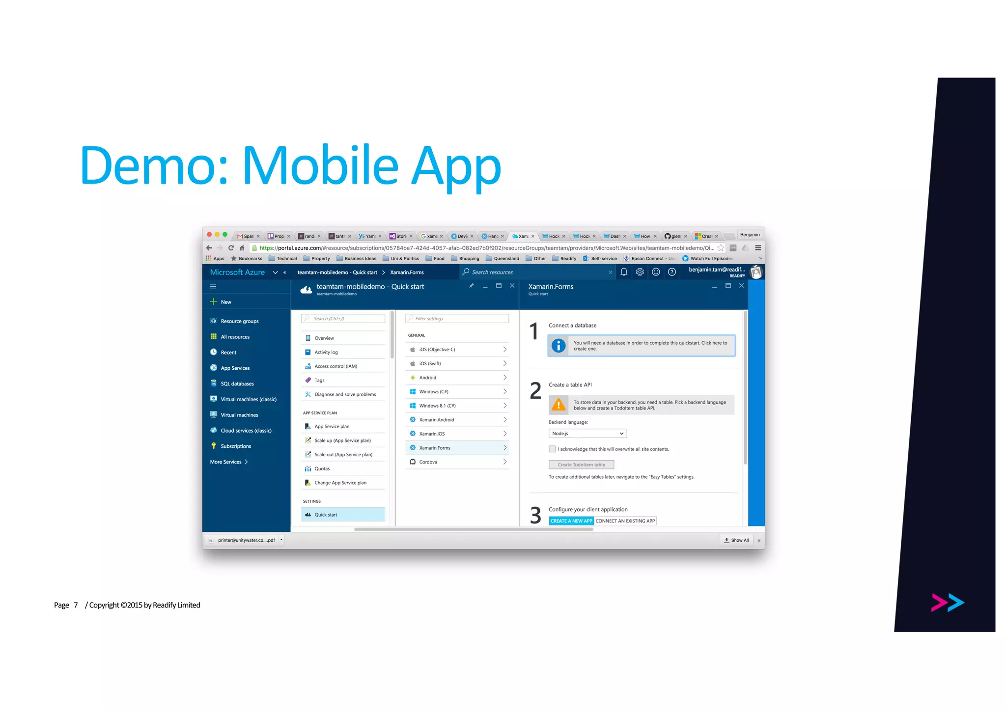 Page
Demo:	Mobile	App
/	Copyright	©2015	by	Readify	Limited7
 