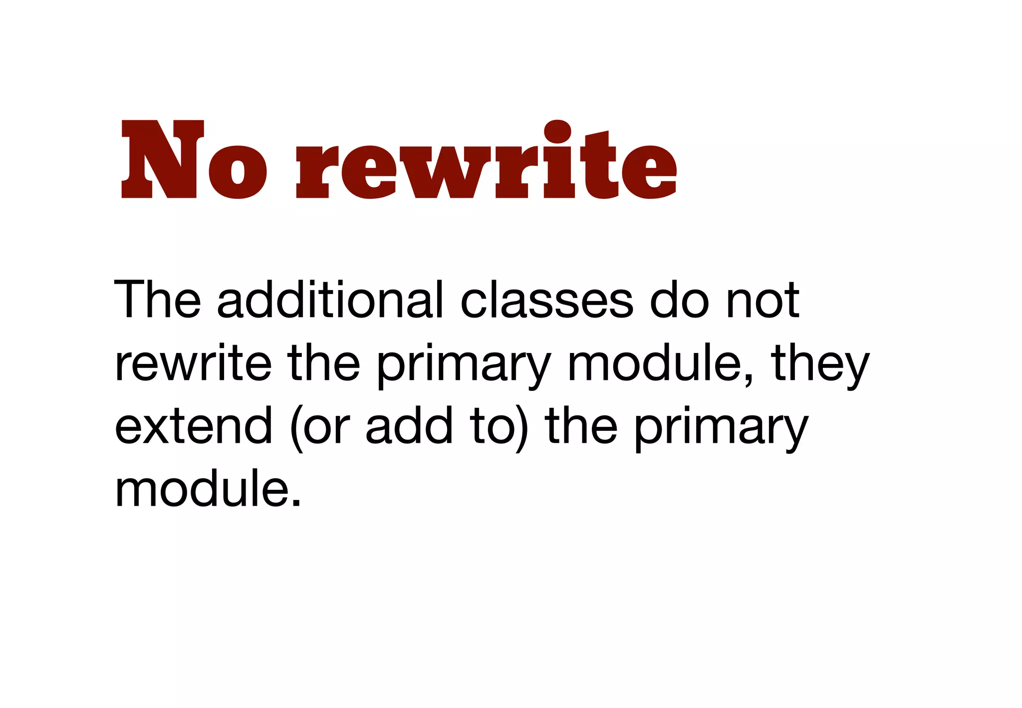 Types of class
Primary module Sub-module   Modiﬁer
.row-alt1                   .row-alt1
 