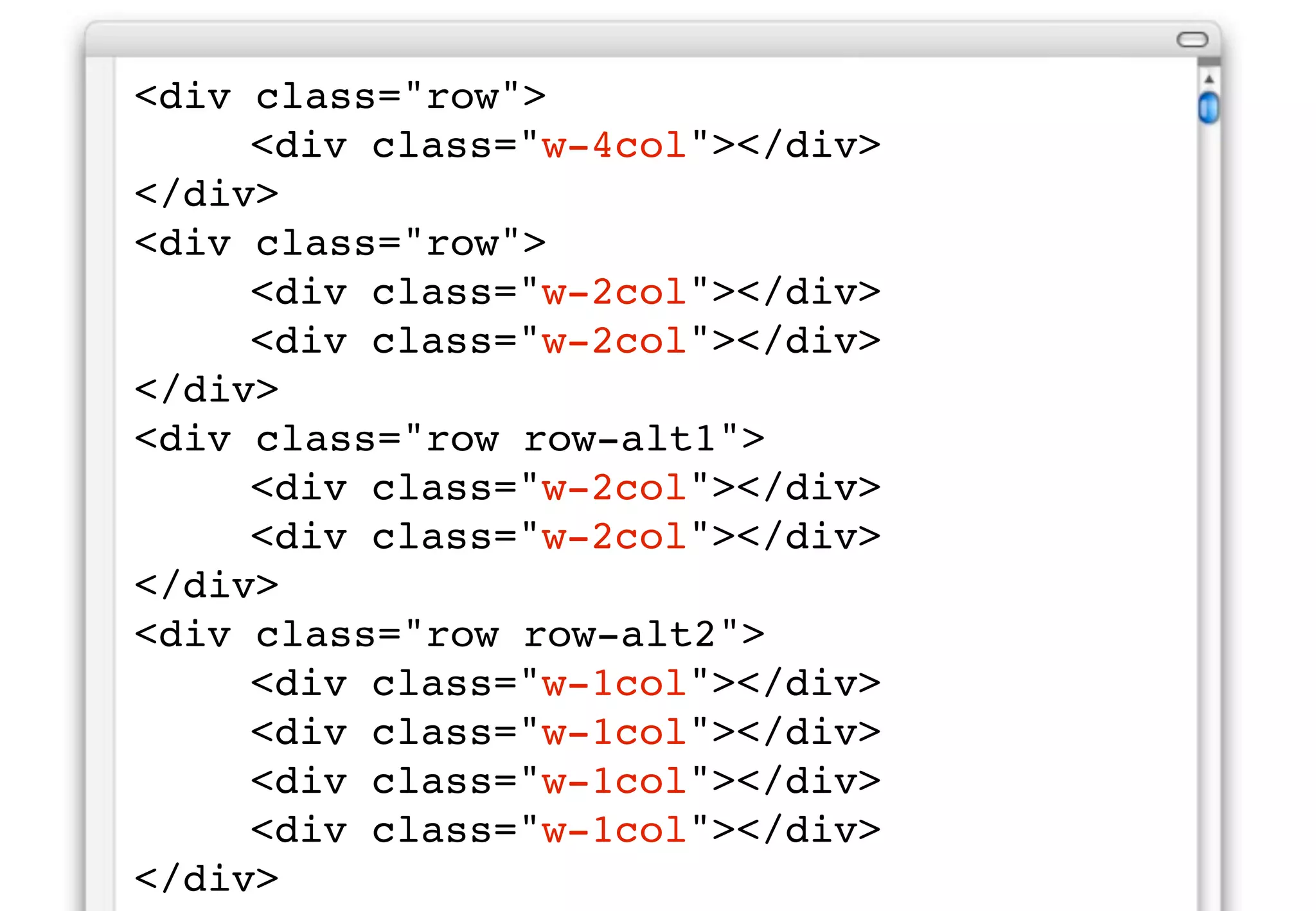 Narrow
The same is true of the narrow
layout, except this time it has
only two overall columns.
 