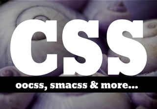 CSS
oocss, smacss & more...
 