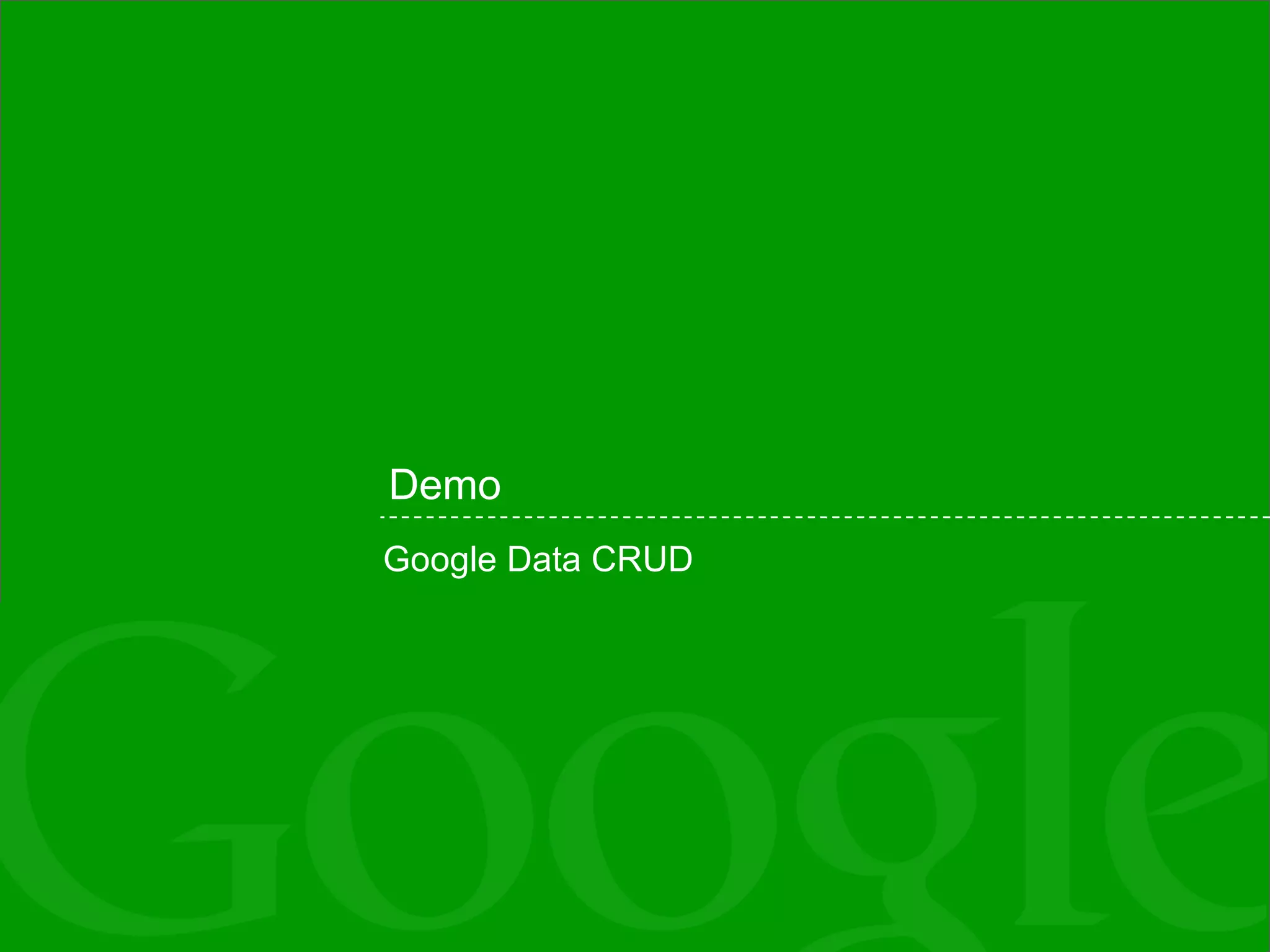 Demo Google Data CRUD 