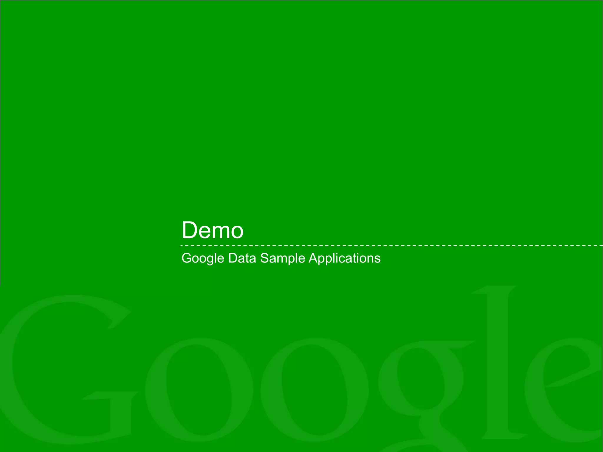 Demo Google Data Sample Applications 
