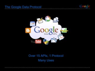 The Google Data Protocol Over 15 APIs, 1 Protocol Many Uses 