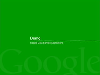 Demo Google Data Sample Applications 