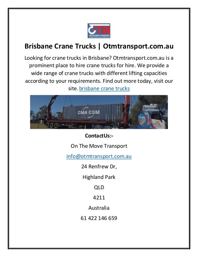 Brisbane Crane Trucks