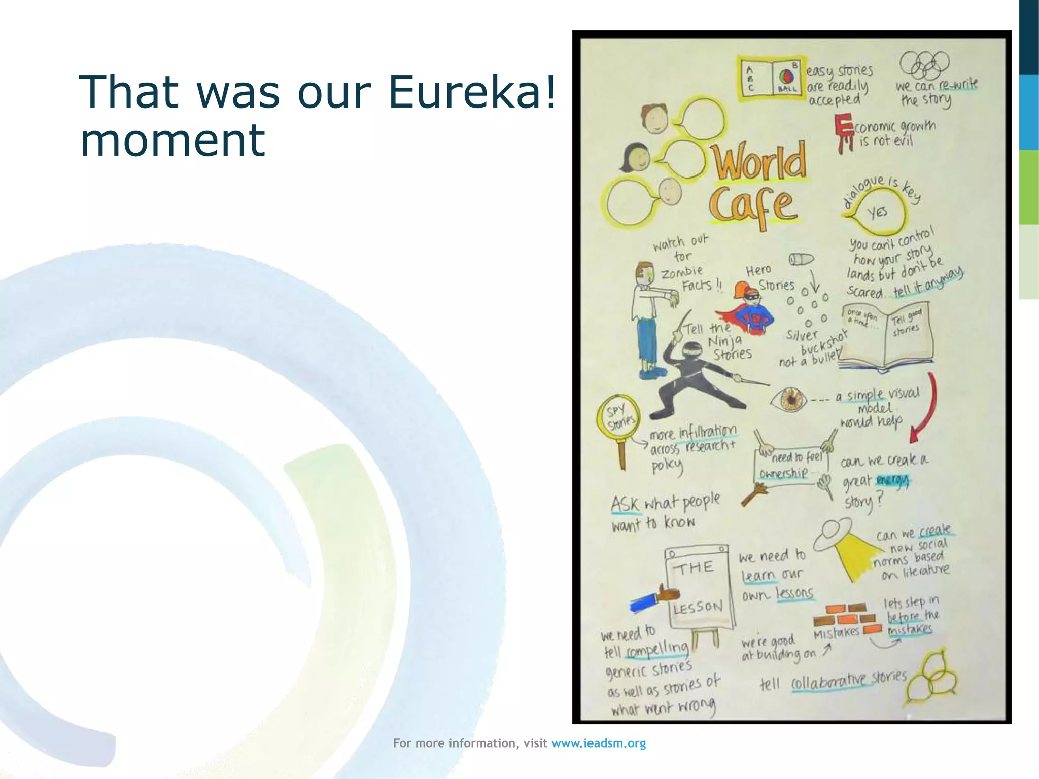 That was our Eureka!
moment
For more information, visit www.ieadsm.org
 