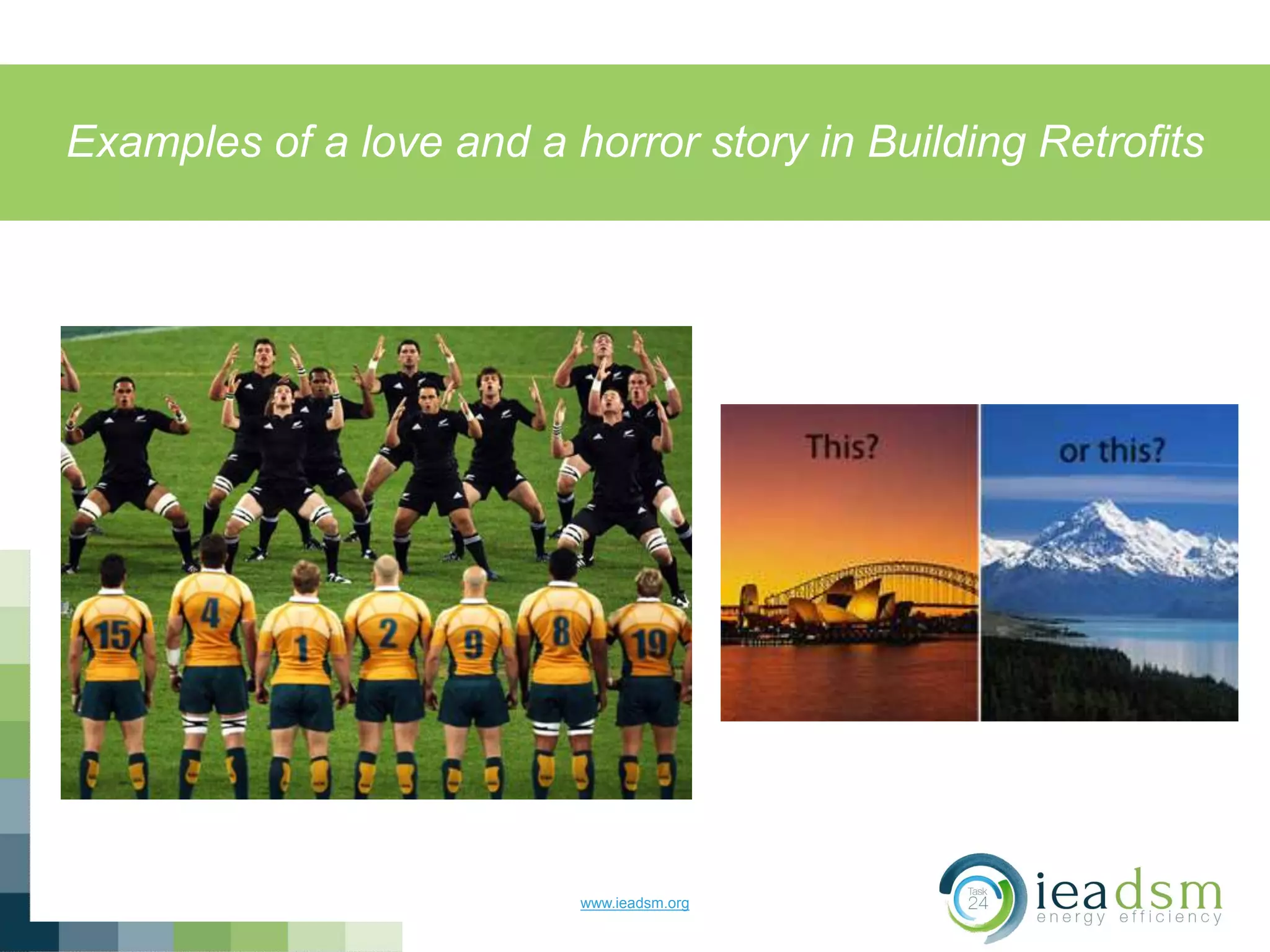 Examples of a love and a horror story in Building Retrofits
www.ieadsm.org
 