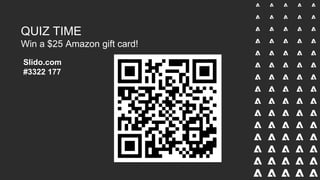QUIZ TIME
Win a $25 Amazon gift card!
Slido.com
#3322 177
 