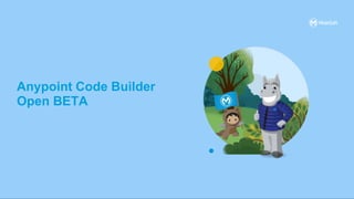 Anypoint Code Builder
Open BETA
 