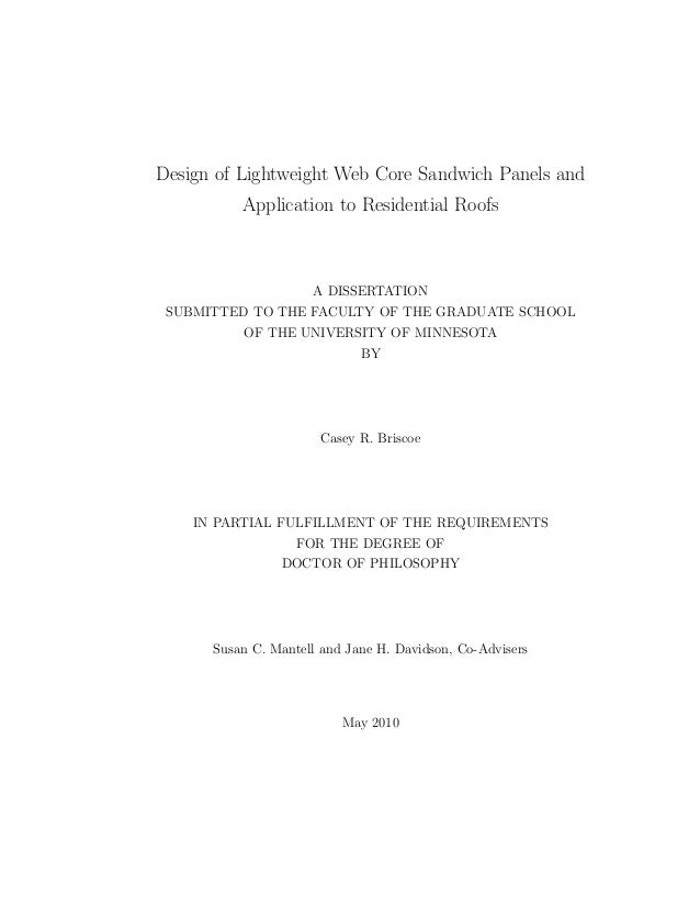 Dissertation submission umn