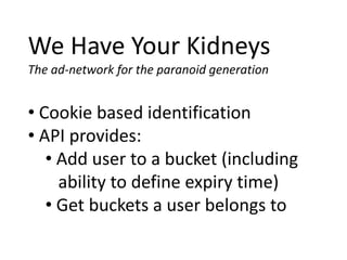  System to put users in buckets via   a pixel