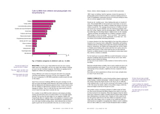 Calls to BRIS from children and young people rela-                                           threats, violence, abusive language or as a result of direct persecution.
                                                     ted primarily to:
                                                                                                                                                   BRIS' expert on bullying, AnnCha Lagerman, stresses the importance of
                                                                                                                                                  getting pupils actively involved in efforts to counteract bullying and the ne-
                                                                                                                                                  cessity of establishing a nationwide network of on-the-job training for those
                                                                                                                                                  who are actively engaged in work of this kind.
                                         Bullying
                                                                                                                                                  Schools are the “problem areas” where bullying takes place in virtually all
                                 Family conflicts                                                                                                 cases. This prompted BRIS, for the second year in succession, to run an in-
                                                                                                                                                  formation campaign about the Children's Helpline this spring for all school
                    Love/relationship problems
                                                                                                                                                  children in grade ﬁve. The campaign featured pictures of children who have
             Sexuality and sexual development                                                                                                     now grown up to become celebrities, but who experienced problems when
                                                                                                                                                  they were young. Together with the advertising agency TBWA, BRIS received
                                    Sexual abuse
                                                                                                                                                  the Golden Egg, the advertising industry's highest award, for the campaign.
                          Problems with friends                                                                                                   “Without preaching, and making full use of children's inquisitive natures,
                                                                                                                                                  BRIS manages to convey its message: “You're not alone!” This is genuine
                         Physical abuse/neglect
                                                                                                                                                  communication in terms the receiver understands, if ever there was”, was
                 Drug/substance/alcohol abuse                                                                                                     the citation of the Swedish Advertising Association.

                        Identity and “life” issues                                                                                                A common situation is for those being bullied to have kept their problems to
                              Divorce problems                                                                                                    themselves for a long time before calling BRIS. Vulnerability and loneliness
                                                                                                                                                  combined with fear of telling anyone make their situation intolerable in the
                                     Information                                                                                                  long run. Furthermore, the children and young people who call the Childre-
                               Eating disorders                                                                                                   n's Helpline about bullying often mention that they have spoken about the
                                                                                                                                                  problem with teachers or other school staff but have not been believed!
                            Psychological abuse                                                                                                   However, as children advance in years, the problems in school about which
                                   Miscellaneous                                                                                                  they call have a tendency to diminish.

                                                                                                                                                  For the fourth year in succession BRIS has recorded information on the per-
                                                                                                                                                  petrators of bullying which has shown that in 85 per cent of cases, fellow
                                                                                                                                                  pupils at school commit the bullying.
                                                     Fig. 3. Problem categories in children's calls (n= 14,300)                                   In 2 per cent of cases teachers or other members of school staff are cited as
                                                                                                                                                  the bullies.

             “Everyone just laughs at me             BULLYING. Over the years, being bullied has been the most common                             Both boys and girls behave as bullies, but it is more common for boys to be
           because my mum's a lesbian.”              single reason for calling BRIS, and now once again calls relating to bullying                both the perpetrators and victims. 17 per cent of calls refer to bullying by
                                                     are top of our list of problem categories. This follows an ongoing trend in                  mixed groups of boys and girls, a signiﬁcant decrease compared to the pre-
     “They shout “darky” and other racist            helplines for children and young people all over Europe.                                     vious year.
                 things at me every day.”                                                                                                         Boys alone are cited as perpetrators in 56 per cent of cases, and girls alone
                                                     During 1999 there were almost two thousand calls which were primarily                        in a mere 27 per cent of cases.
        “They bring weapons into school.
               I just want to kill myself.”          concerned with bullying, an increase of 32 per cent compared to 1998.
                                                     By way of comparison, in 1992 BRIS statistically recorded around 450 calls
                                                     on this subject.                                                                             FAMILY CONFLICTS is a newly devised problem category replacing the                “At home they just argue and fight.
                                                                                                                                                  former heading “troubled relationships” (within the family). In 1998 calls in     I want to go to a foster home, but the
                                                                                                                                                  this category showed the largest increase of all, 40 per cent. In 1999 this       social services don't believe me…”
                                                     Apart from an increase in bullying, BRIS has also given warnings over the
                                                     past year about increasingly brutal behaviour with sexual overtones in which                 trend continued with a 31 per cent rise, an increase in the number of calls by
                                                                                                                                                                                                                                    “I want to withdraw the complaint I
                                                     girls are inﬂuenced by the behaviour patterns of boys. A study carried out by                1,700. This means that family conﬂicts is the problem category which has
                                                                                                                                                                                                                                    made against my dad, because nobody in
                                                     Save the Children in 1999 showed a dramatic increase in the use of sexual                    shown the largest overall rise in the past two years.                             the family talks to me any more…”
                                                     language by children. There is a risk that this may cause sexual violence to
                                                     occur at much lower ages than is currently the case.                                         This problem category encompasses all kinds of conﬂicts inside the family,        “The whole family call my Swedish
                                                                                                                                                  but often involves profound and difﬁcult disputes from which it is not easy       girlfriend a tart…”
                                                     For a number of years BRIS has held conferences and seminars providing                       for those involved to free themselves. What often happens is that the child is
                                                     training and information about successful models in use in the ﬁght against                  drawn into a destructive conﬂict of loyalties between parents whose relations-
                                                     bullying. This was also the main subject for our magazine Children and                       hip is disintegrating or has broken down. Disputes are often caused by the
                                                     Young People (Barn & Ungdom) (2/99). In the magazine we featured a study                     fact that parents exploit the fact that their children are dependent on them.
                                                     by the Swedish Institute of Public Opinion and Research, commissioned by                     Many calls in this category refer to a burden of care within the family, in
                                                     one of the major Swedish teaching unions, which indicated that one third of                  which parents are incapable of recognising their children's needs. In addition,
                                                     pupils in grade nine feel uncomfortable when they are at school owing to                     there are often conﬂicts as a result of sexual and physical abuse of children.




10                                                                                           B R I S R E P O RT • C A L L S M A D E I N 1 9 9 9   B R I S R E P O RT • C A L L S M A D E I N 1 9 9 9                                                                         11
 