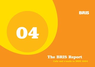 04
     The BRIS Report
       Calls and e-mails to BRIS 2004
 