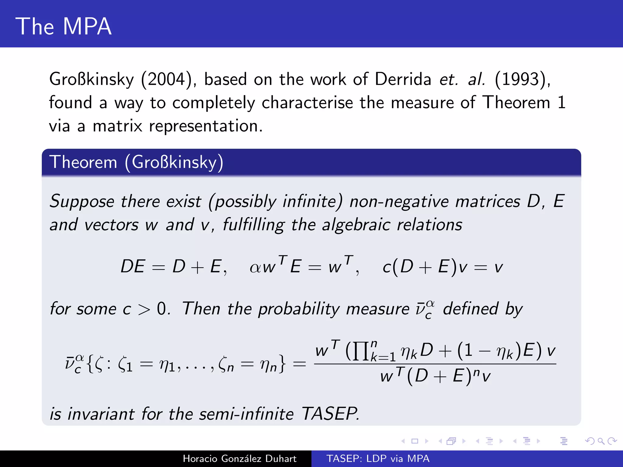 nd a 
large deviation principle for the sequence of random variables 
fXngn2N of the empirical density of the  