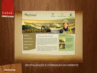 >CAMPANHAS REVITALIZAÇÃO E OTIMIZAÇÂO DO WEBSITE 