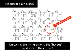 Hidden in plain sight?
Unicorn’s are living among the “horses” …
and eating their lunch!
 