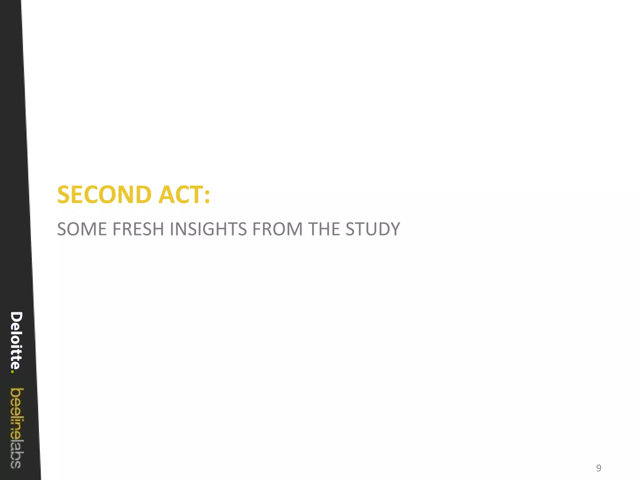 SOME FRESH INSIGHTS FROM THE STUDY SECOND ACT: 