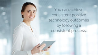 You can achieve
consistent positive
technology outcomes
by following a
consistent process.
 