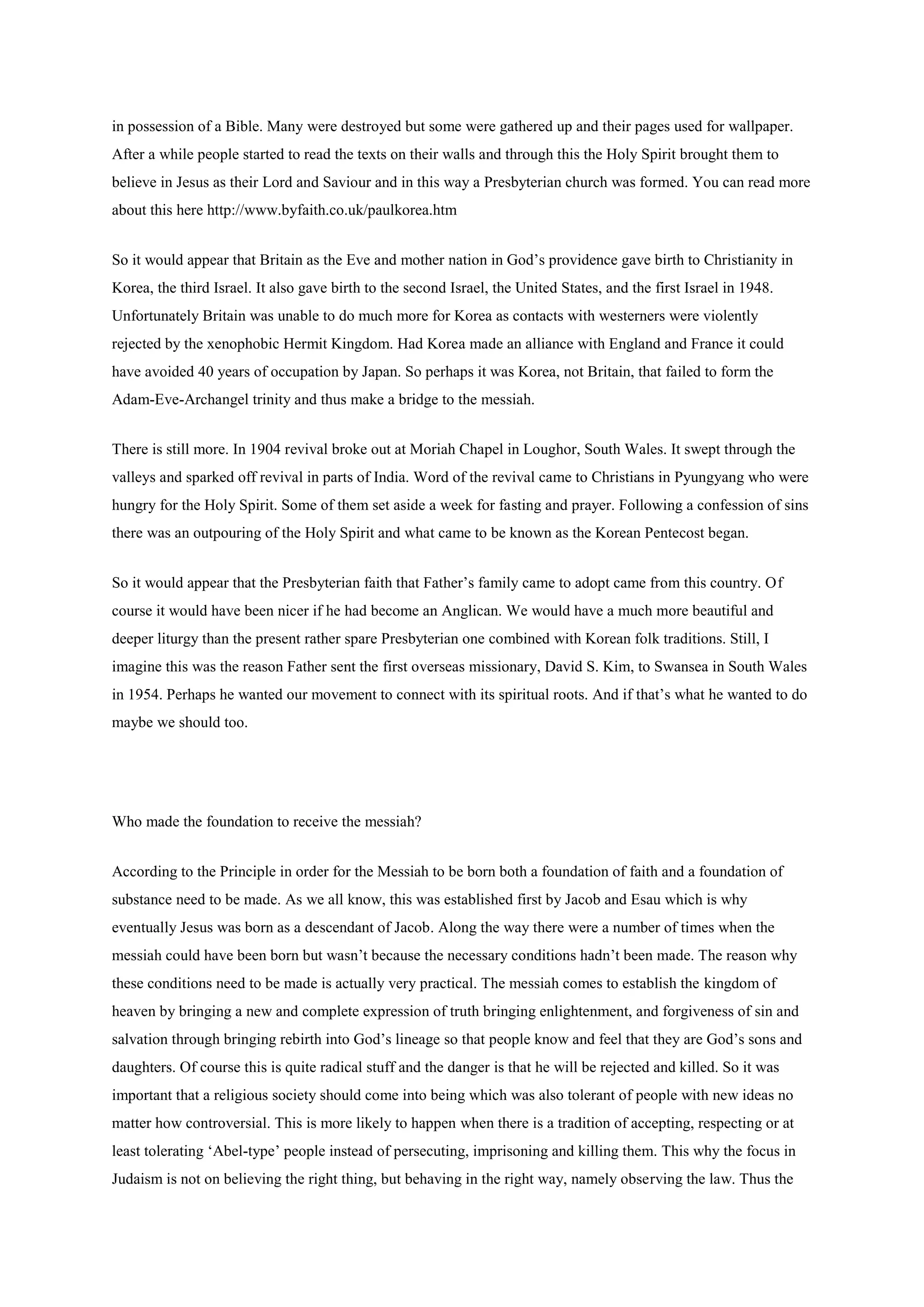 Britain and Korea in the providence