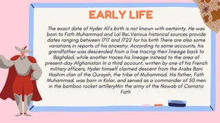Power Point Presentation on Hyder Ali | PDF