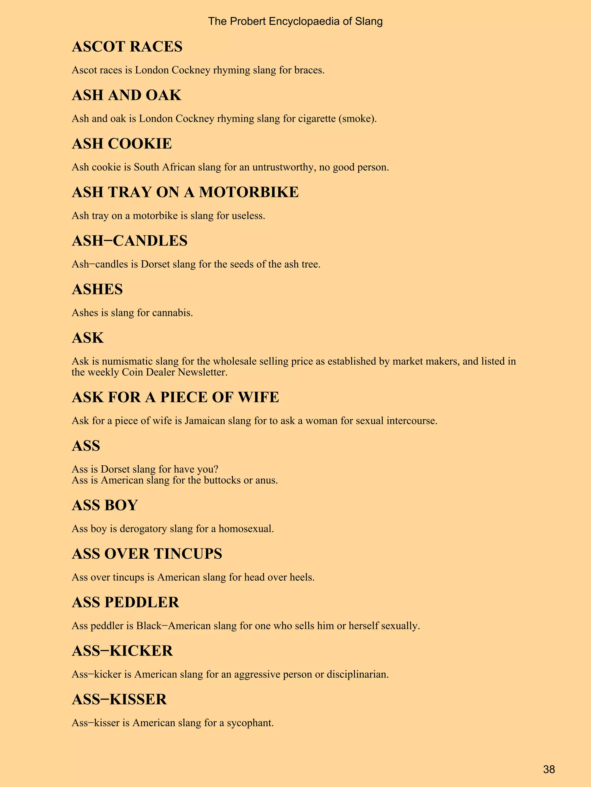British and American slang A to Z list PDF book free | PDF