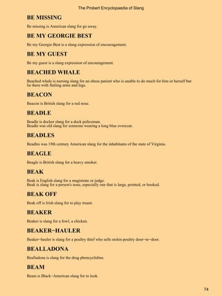 British and American slang A to Z list PDF book free | PDF