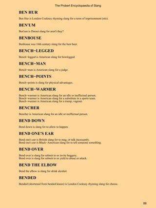 British and American slang A to Z list PDF book free | PDF