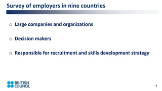 4
o Large companies and organizations
o Decision makers
o Responsible for recruitment and skills development strategy
Survey of employers in nine countries
 