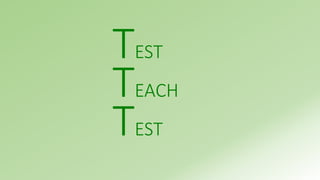 TEST 
TEACH 
TEST 
 