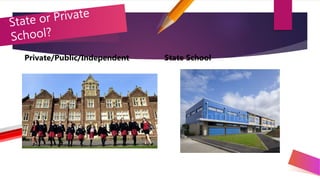 Private/Public/Independent State School
 