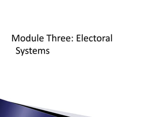 Module Three: Electoral
Systems
 