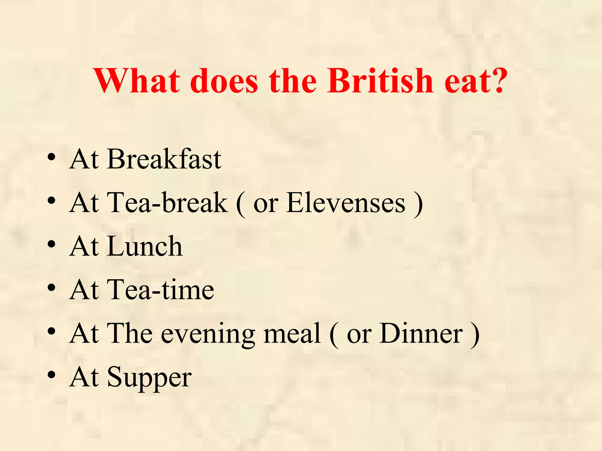 British food and drink | PPT